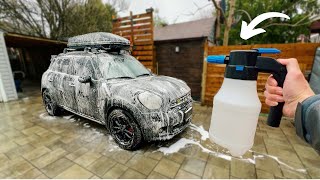 20 Portable Electric Foam Cannon CAR WASH in 2 Minutes detailing [upl. by Elconin]