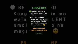 SIMPLE TIPS  TALENT PORTION  PANEL INTERVIEW  PNP BFP amp BJMP APPLICANTSASPIRANTS [upl. by Cleasta971]