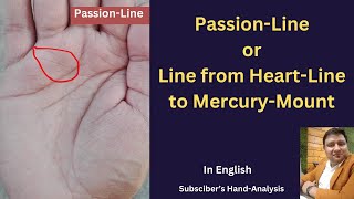 Passion line in Palmistry  Line from Heart line to mercury mount [upl. by Aizan]