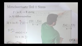 Mittelwertsatz Teil 1 Erklärung Aufgabe sinus sinx kleiner x Analysis [upl. by Dorrie156]