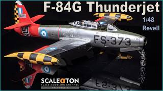 F84G Thunderjet Revell 148 Scale Model Aircraft [upl. by Anirdna]