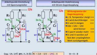 ELEKTRONIKTUTORIAL 08 3 Bipolare Transistoren  APEinstellung Stabilisierung [upl. by Cirdec]