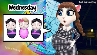 Wednesday PREGNANT With TRIPLETS  My Talking Angela 2 [upl. by Lias]