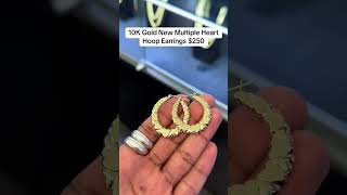 10K Gold New Multiple Heart Hoop Earrings at Ijaz Jewelers earrings goldearrings diamondearrings [upl. by Sand242]