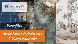 Vintage 6Eck Fliese  Aruba Blanco amp Aruba Lava amp Saona Esmeralda  modernes HexagonalFormat [upl. by Melar]