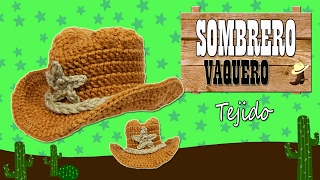 Sombrero Vaquero tejido a crochet  TODAS LAS TALLAS [upl. by Marcella933]