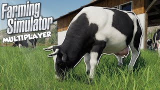 BAD FARMERS START DAIRY COW FARM  Farming Simulator 19 Multiplayer Gameplay [upl. by Ylrebmic]