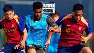 RONDOS INTENSITY amp JOINT TRAINING WITH U19 ⚽​🤝​  FC Barcelona training 🔵🔴 [upl. by Purity]