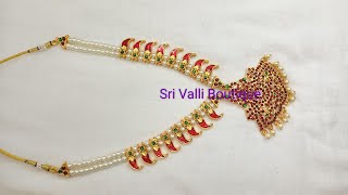 How to make Kemp mango wedding necklace  Sri Valli Boutique shorts necklace [upl. by Ahseekan]