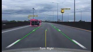 Lane detection and object detection with OpenCV amp TensorFlow [upl. by Alcott]