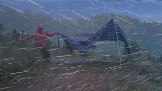 💯CAMPING UNDER 8 HOUR HEAVY RAIN  SETTING UP A STRONG COZY TENT TO RELAX amp DEEP SLEEP [upl. by Etnahsa]