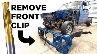 How to Drill Out Spot Welds to Remove Front Radiator Support amp Inner Fenders [upl. by Dannel248]