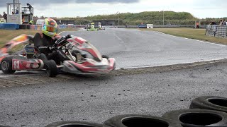 ALL drivers on slicks as a DOWNPOUR starts Ultimate Karting Champs 2022 Rd 5 Clay Pigeon Prog 1 [upl. by Wallraff]