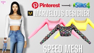 💙 Pinterest to The Sims 4  Marvelous Designer Speed Mesh  Sims 4 [upl. by Golden]