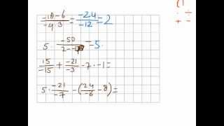 Negatieve getallen in breuken Reken volgorde optellen aftrekken vermenigvuldigen en delen [upl. by Pavior]