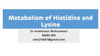 Metabolism of Histidine and Lysine  Metabolism of Basic Amino Acids  NEET PG  Biochemistry [upl. by Atniuqal899]