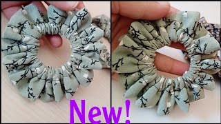 my new style of scrunchies 😍🎀 how to make a Scrunchie at home 💙 diy Scrunchie [upl. by Binnings]