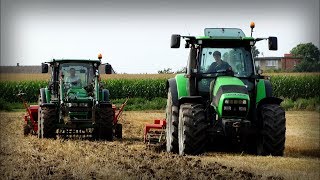 Gruberowanie amp Siew Poplonu na 2 Ciągniki  John Deere 5080 R Deutz Fahr K 110 [upl. by Otilrac23]