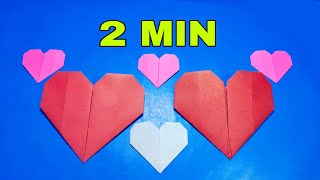 making easy origami heart  howe to make paper heart [upl. by Legnalos824]