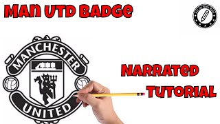 How to Draw Manchester United Badge Draw soccer team badgesDrawing tutorial Man Utd badge [upl. by Chung]