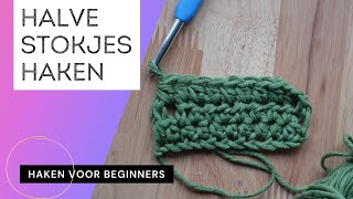 Halve stokjes haken  half stokje haken haken voor beginners haaksteken [upl. by Ahseket]