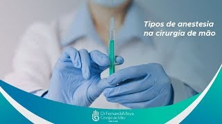 Tipos de anestesia na cirurgia de mão  Dr Fernando Moya CRM 112046 [upl. by Aenotna]