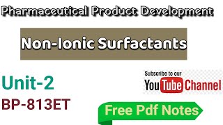 NONIONIC SURFACTANTS SURFACTANTS PRODUCT DEVELOPMENTBP813ET [upl. by Dressel]