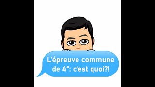 4ème  Lépreuve commune de 4° cest quoi [upl. by Adnohsor]