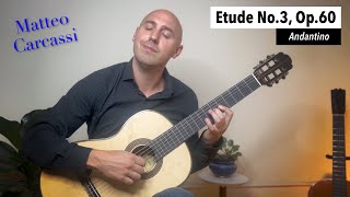 Carcassi  Op60 No3 Andantino  Classical Guitar Etude  Played by Jonathan Richter [upl. by Martyn]