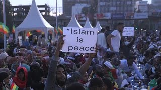 Muslims Pray for Peace at Grand Ethiopian Street Iftar [upl. by Lleret]