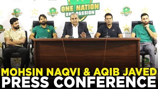 PCB Chairman Mohsin Naqvi and Member Selection Committee Aqib Javed Press Conference  PCB  MA2A [upl. by Suissac]