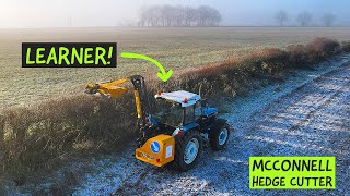 Best way to learn to cut hedges on the farm hedgecuttingtips hedgetrimming fordtractorvideos [upl. by Adnesor781]