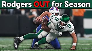 Aaron Rodgers OUT FOR YEAR  Torn Achilles  New York Jets Fan Reaction [upl. by Nodnas]