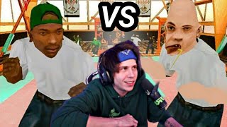 El Rubius reacciona a CJ junior vs Gilipollitas  GTA San Andreas Loquendo [upl. by Thordis]