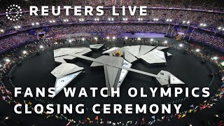 LIVE Fans watch the Olympics closing ceremony in Paris [upl. by Bryana]