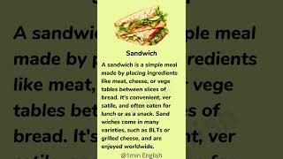 Sandwich  Learn English Through Story  English listening Practice shorts [upl. by Nywroc]