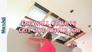 Drywall Ceiling cut out repair job [upl. by Eniarda]