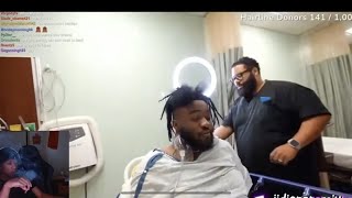 JiDion Gets a Dreads Transplant on Live REACTION [upl. by Anyah323]