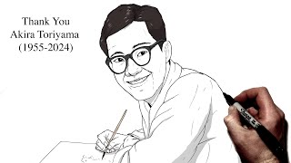 How To Draw Akira Toriyama RIP🙏  Step By Step [upl. by Ater]