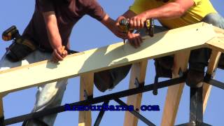 20x40x12 Steel Truss Pole Barn Kit Part 3 How We Install The Panels And Trim [upl. by Hube]