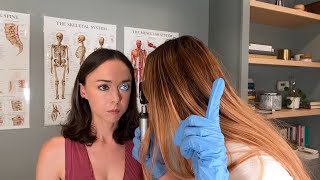 ASMR REAL PERSON Cranial Nerve Exam on a Friend Sharp or Dull Eye Ear Hearing Test ilovekatieasmr [upl. by Nnylsor]