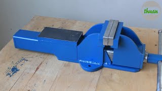 How to make a strong metal vise at home  very easy to make a bench vise [upl. by Cirded]