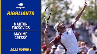 Marton Fucsovics vs Maxime Cressy Highlights  2022 US Open Round 1 [upl. by Inga834]