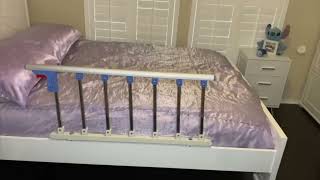 Foldable Bed Rails for Elderly Adults  Folding Bed Guard Rails for Seniors Review and Installation [upl. by Nhtanhoj]