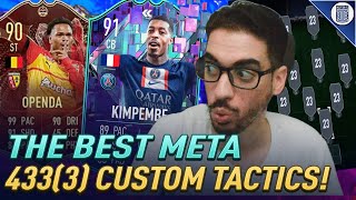 THE BEST META 4333 FORMATION amp CUSTOM TACTICS FOR FIFA 23 ULTIMATE TEAM [upl. by Akiehsal]