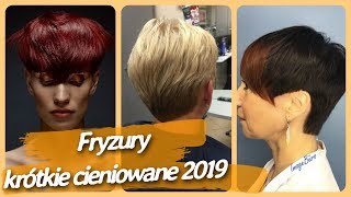 20 pomysłów 🌷 na modne fryzury damskie krótkie cieniowane 2019 [upl. by Herschel541]