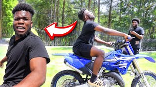 Surprising IMDAVISSS with a DIRT BIKE at AMP HOUSE GONE WRONG [upl. by Epuladaugairam736]