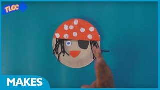 CBeebies Makes  Paper Plate Pirate Puppet  The Lets Go Club [upl. by Nosdrahcir]