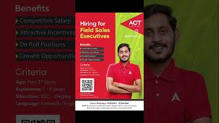 Field executive hiring Job ACT Fibernet [upl. by Ayhay14]