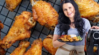 Extra Crispy Chicken Wings Made in Air Fryer [upl. by Ahsaenat240]